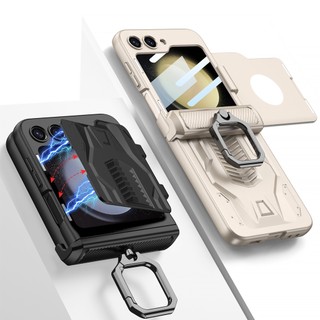 Bao Da Điện Thoại Nắp Lật Từ Tính Cứng Màu Đen Cho samsung galaxy z flip 5 samsung z flip5 flip z 5 Ốp