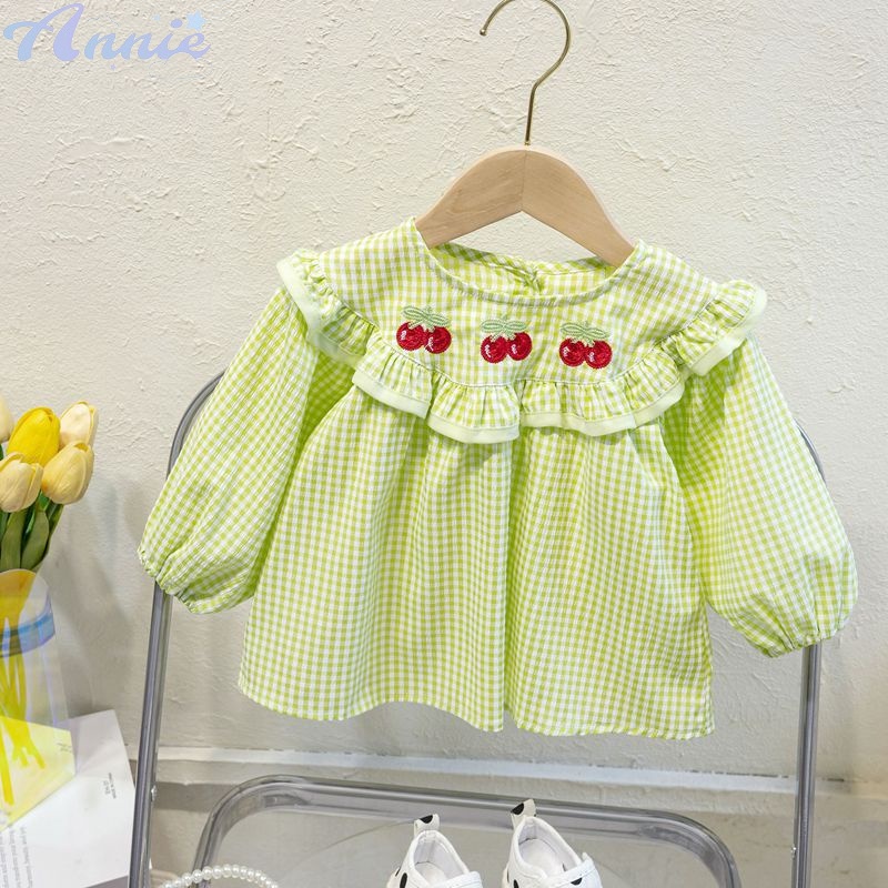 Annie quần áo trẻ em Áo Sơ Mi Caro Tay Dài Thời Trang Cho Bé Gái quần áo trẻ em