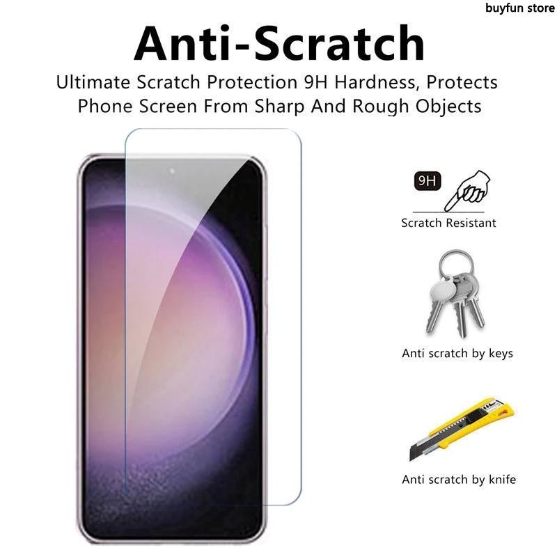 2AK 2Pieces Full Cover Tempered Glass 9H Premium Screen Protector HD Protective Film For Samsung Galaxy S23 S22 S21 Plus M54 M34 M14 A05s A05 A54 A14 A34 A24 5G/4G