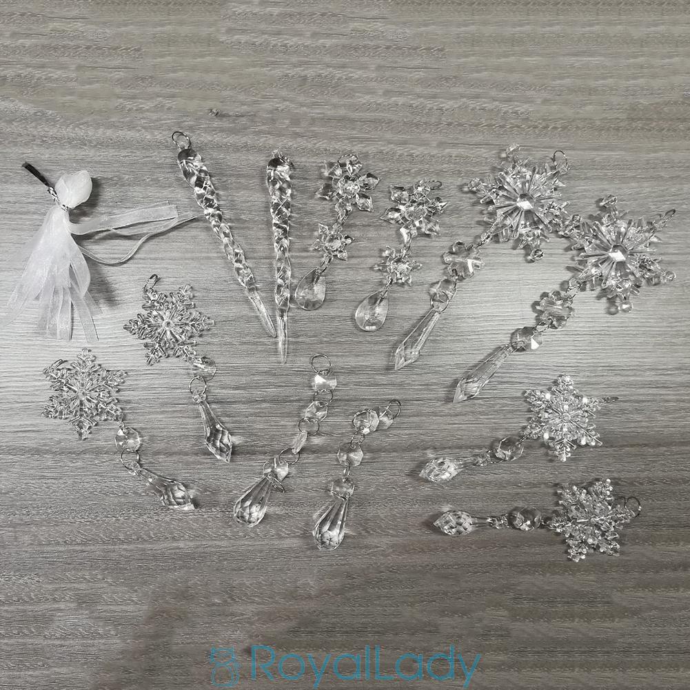 Bộ 10 Bông Tuyết Nhựa acrylic Trang Trí