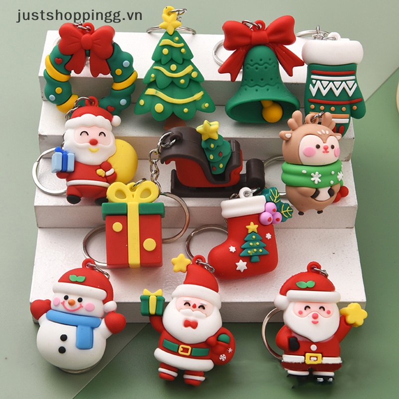 Móc Khóa Hình Ông Già Noel Tuần Lộc Dễ Thương
