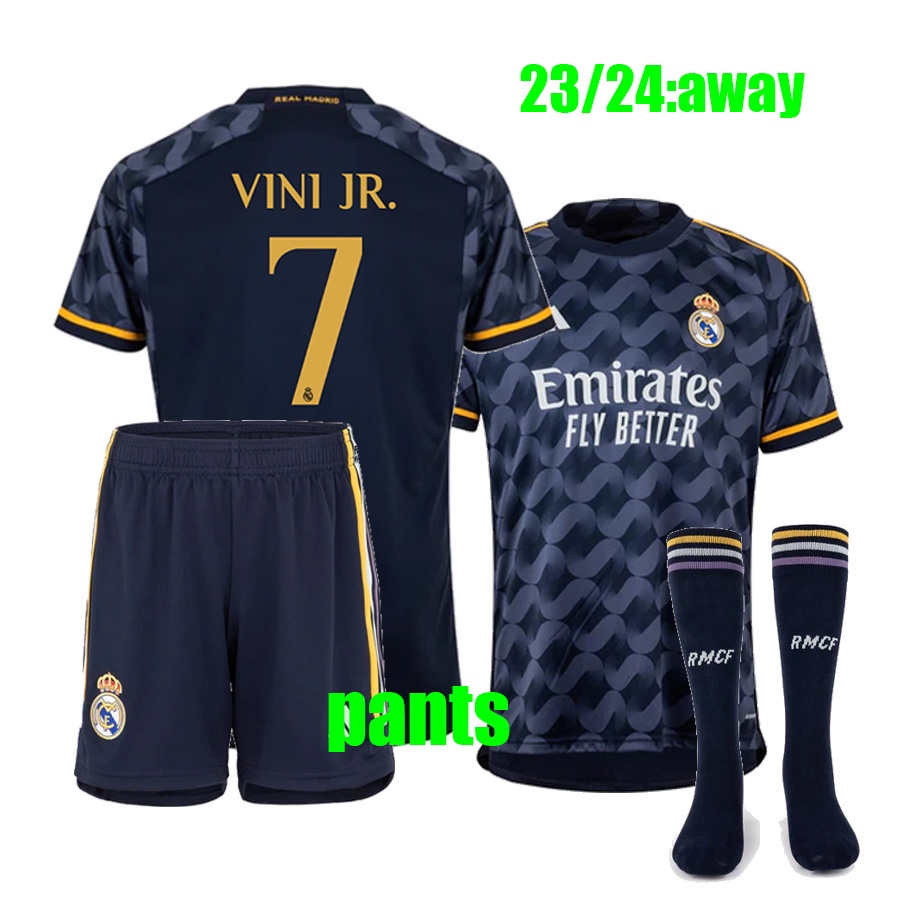 Bộ Quần Áo Bóng Đá jersey bellingham vini jr. 23-24 r mad Cho Nam  2023 / 2024