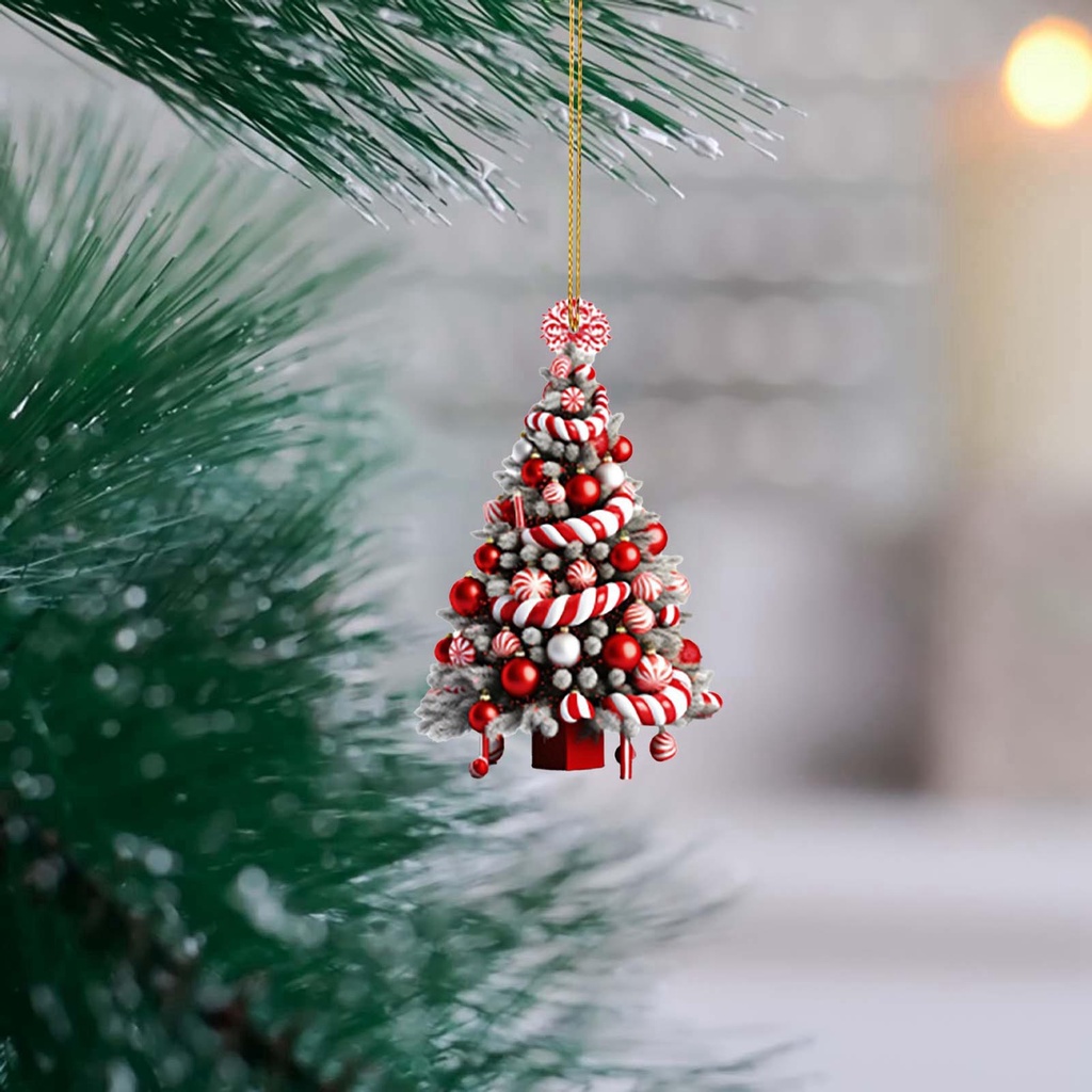 Hộp Quà Tặng Trang Trí Cây Thông Noel Bằng acrylic Hình Kẹo Ngôi Sao Treo Tường Cửa Sổ Xe Hơi Phòng Khách
