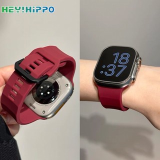 Đen Dây Đeo Bằng silicone Cho Đồng Hồ Thông Minh iwatch 9 / 8 / 7 / 6 / 5 / se / 4 / 3 45 / 44 / 42 / 41 / 40 / 38 / 49mm