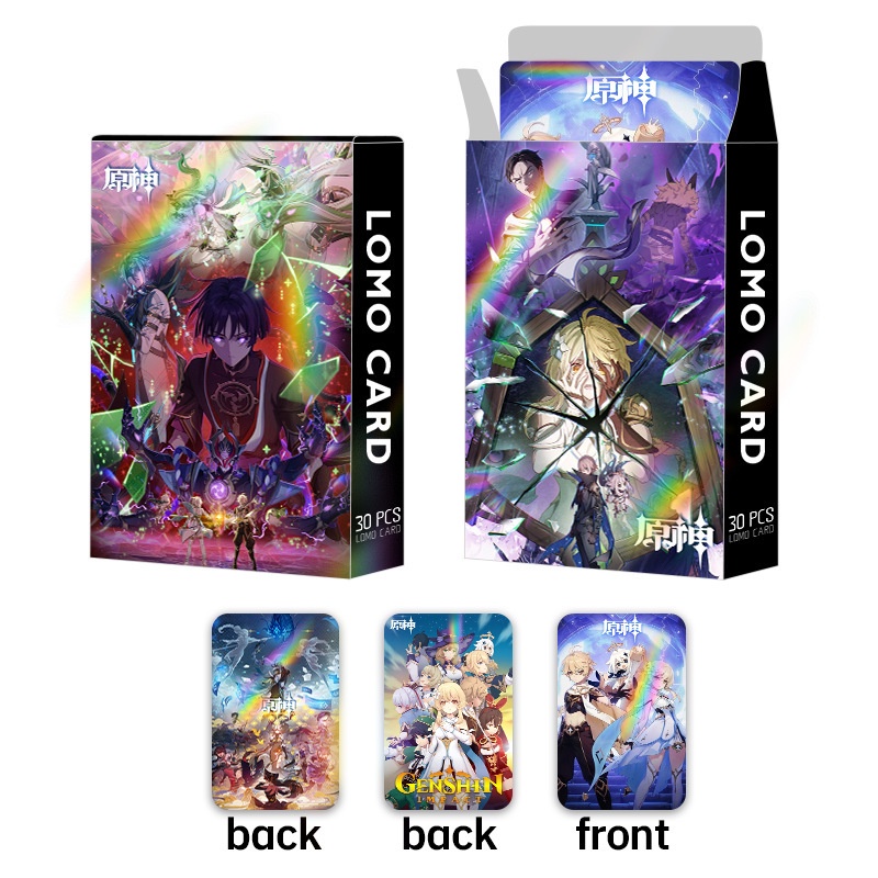 Genshin Raiden Shogun Laser Flash Lomo Card Double-sided Color Printing Photocard