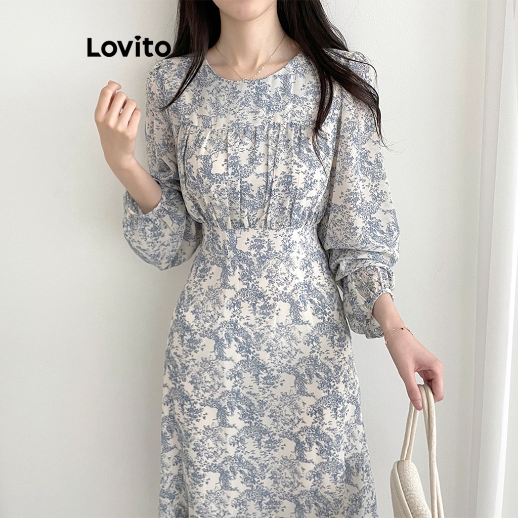 Lovito Đầm xòe hoa Ditsy thường ngày cho nữ LNE24100