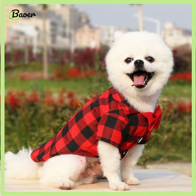 Áo Sơ Mi Họa Tiết Kẻ Sọc Dễ Thương Dành Cho Cún Cưng 100%