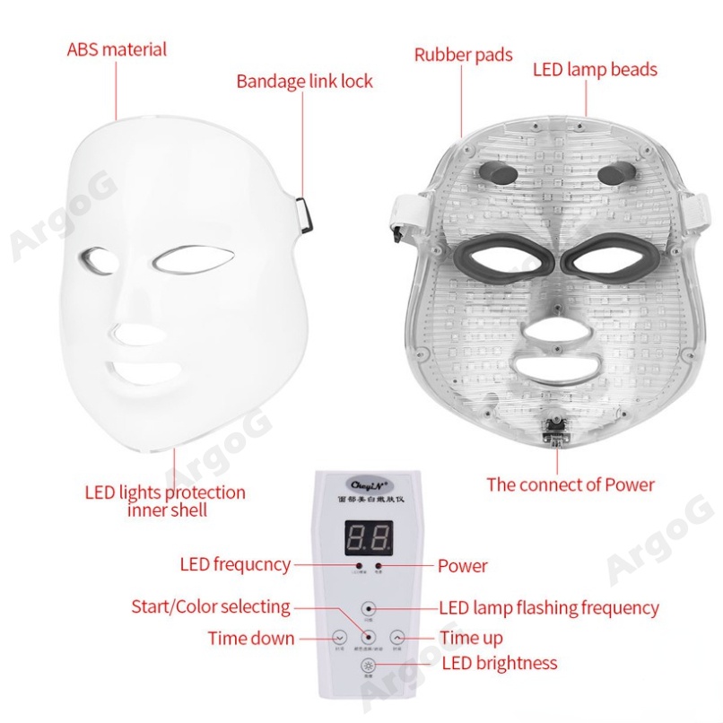 Mặt Nạ Đèn led laser photon 7 Màu Chăm Sóc Da Mặt