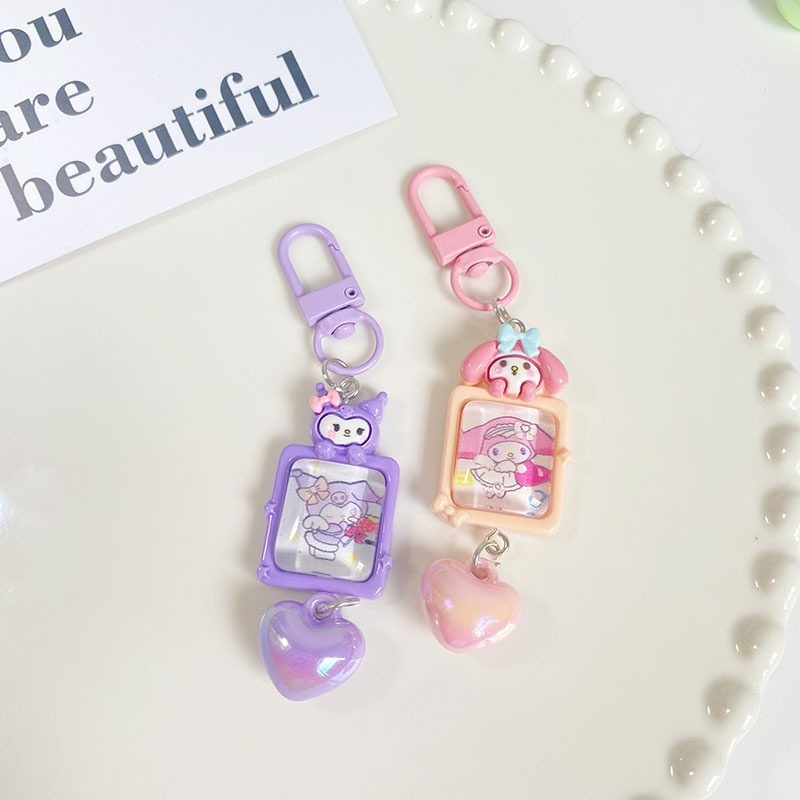 Sanrio Móc Khóa Trong Suốt Họa Tiết Hoạt Hình kuromi melody / hello kitty Đáng Yêu