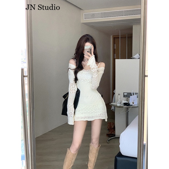 JN Studio Chic váy nữ Đầm Body Cho thời váy Trendy Casual INS Cute WLQ23B099V 45Z231109