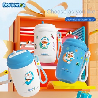 Doraemon Bình Nước Giữ Nhiệt Bằng Thép Không Gỉ In Hình Doremon Đáng Yêu Có Ống Hút Tiện Dụng