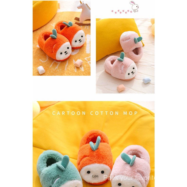 Dép Bông Dày Dặn Giữ Ấm Mùa Đông Dành Cho Bé Trai Gái kh7x