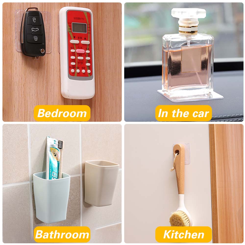 Bộ 10 Miếng Dán nano Hai Mặt Hình Vuông Trong Suốt Siêu Dính Chống Thấm Nước Kích Thước 60x60mm