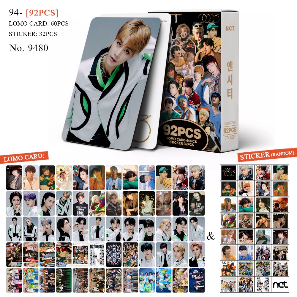 2023 NCT NATION Photocard Lomo Card Postcard Sticker thẻ 60 chiếc + nhãn dán 32 chiếc