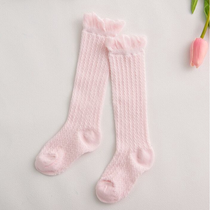 Vớ cotton Cao Qua Gối Thoáng Khí Mùa Hè Ngọt Ngào Cho Bé Gái Sơ Sinh