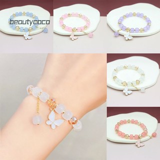 Beautycoco🍊Vòng Tay Chuỗi Hạt Pha Lê Hình Bướm