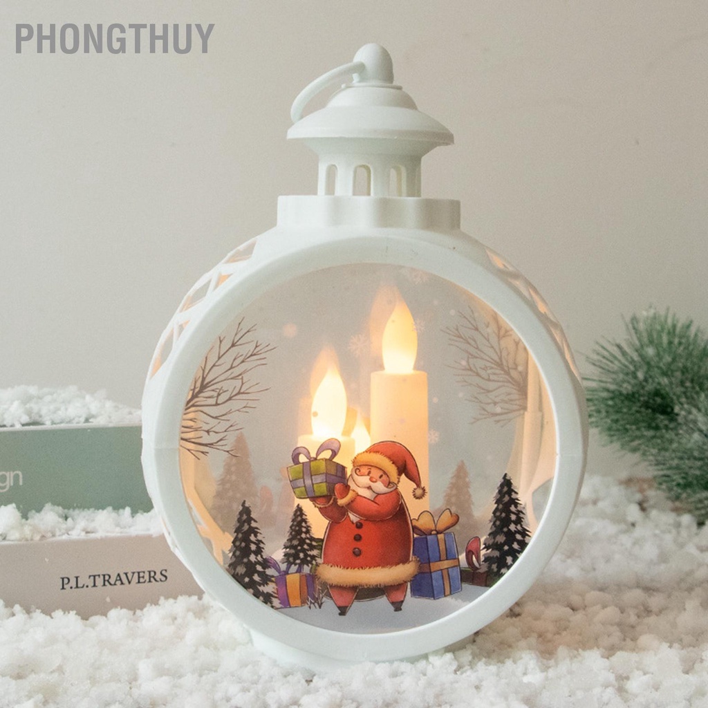 Đèn LED Hình Người Tuyết / Ông Già Noel - Nến Điện Tử Retro Thủy Tinh Trang Trí Giáng Sinh Cho Gia Đình