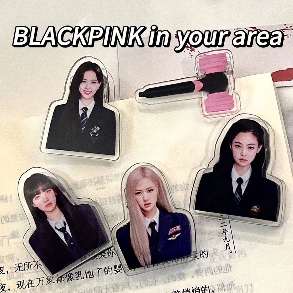 Kẹp Giấy Kiểm Tra Dữ Liệu Bằng acrylic Trong Suốt Hình blackpink jisoo jennie Ros lisa pp