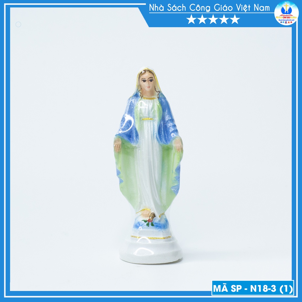 Tượng Đức Mẹ Maria, Mẹ Ban Ơn  màu 15cm để xe ô tô, để bàn N19-3 Quà tặng Công Giáo NSCGVN_HN