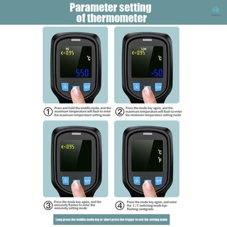 Handheld Digital Temperature Meter MESTEK Infrared Thermometer with LCD Display