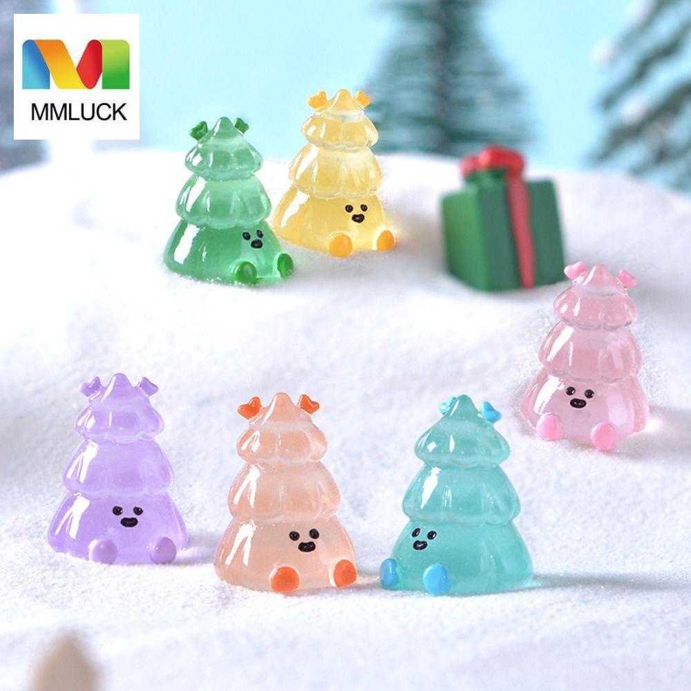 Mmluck Đồ trang trí Cây Thông Giáng Sinh Phát Sáng Bằng Nhựa resin Thủ Công Trang Trí Phong Cảnh Giáng Sinh