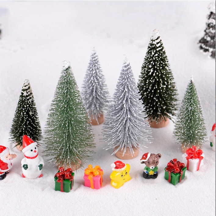 Mô hình cây thông Noel nhiều mẫu trang trí tiểu cảnh Giáng Sinh quà tặng trang trí