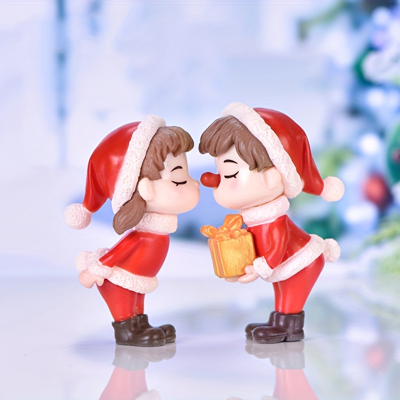 Set 2 Tượng Cặp Đôi mini Trang Trí Giáng Sinh