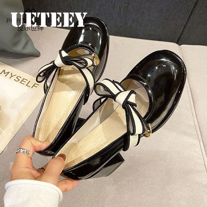 UETEEY  giày búp bê Mary Jane Lolita Đế da mềm đế êm thời trang Nhẹ nhàng Êm ái Chống trơn trượt Đáng yêu Siêu nhẹ FLF23B0PX7 46Z231118