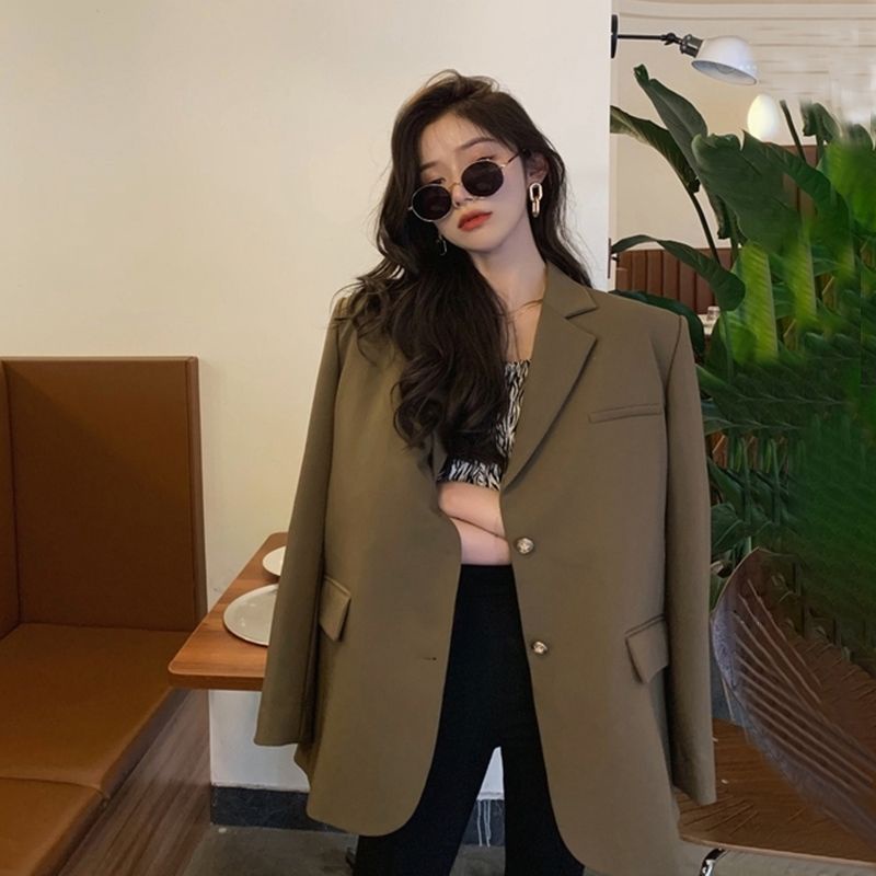 Áo khoác vest áo blazer nữ croptop đen bigsize dài tay 2 lớp tay ngắn dáng dài tay dài Áo Khoác Nữ Dáng Rộng Phong Cách Hàn Quốc Thời Trang Xuân Thu Mới