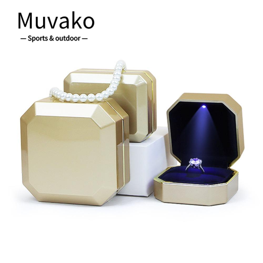 Muvako Hộp Đựng Nhẫn Trang Sức Sang Trọng Có Đèn led