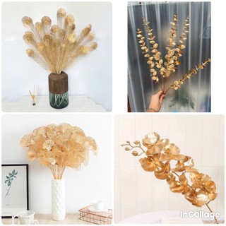 Cành lan 9 bông-rẻ quạt-cành táo 5nhánh-lông công trang trí,decor ..