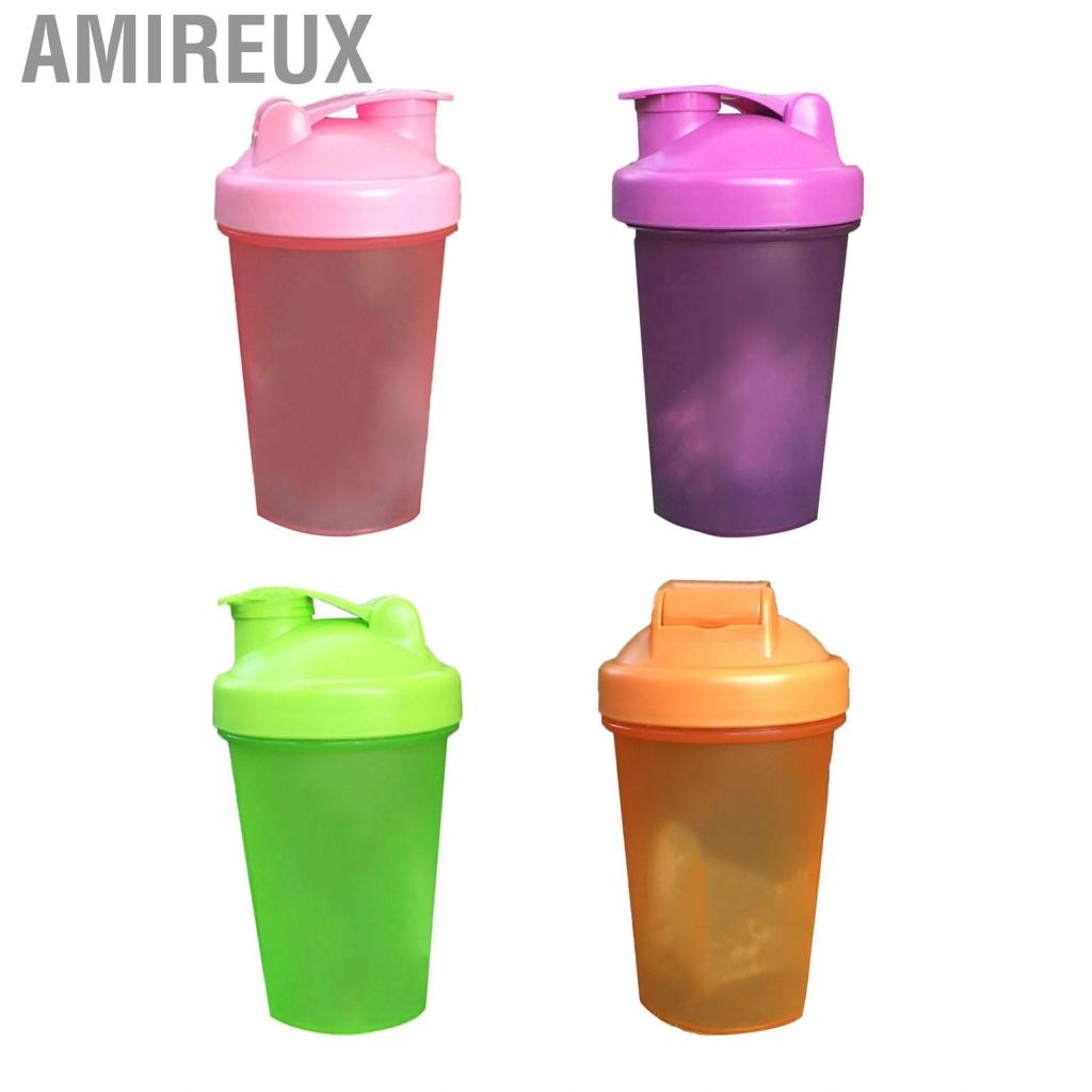 Amireux Protein Powder Shaker Cup PP Bottle with Stainless Steel Ball for Mixing 500ml