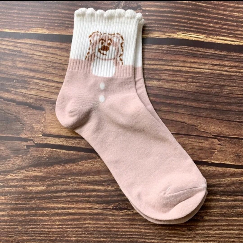 Combo 5-10 đôi tất nữ cổ trung gấu dâu lotso đáng yêu