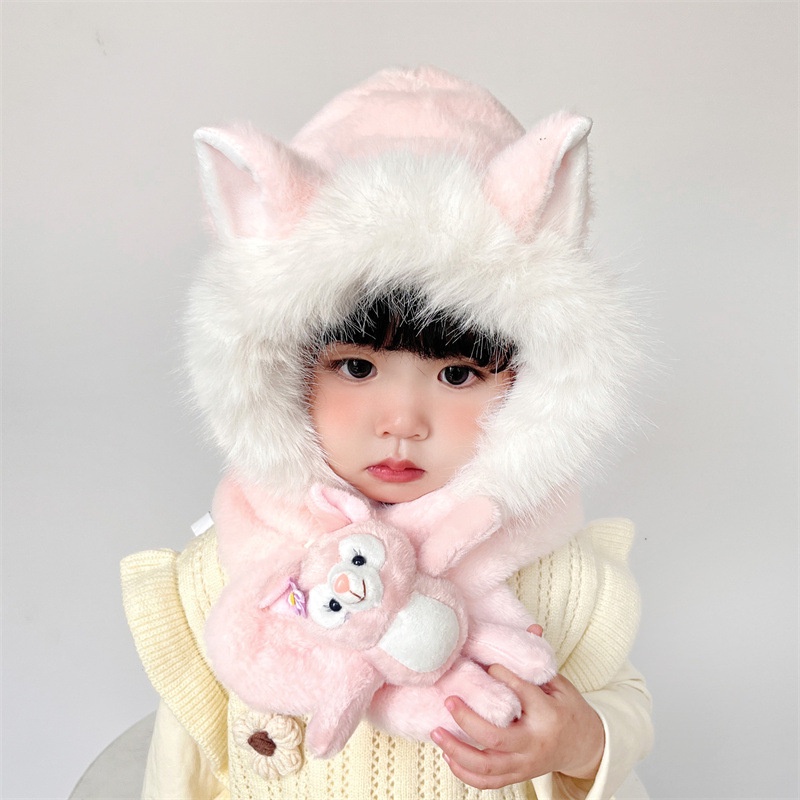 Mũ Bông Dày Dặn Giữ Ấm Tai Hình Nhân Vật Hoạt Hình one piece stellalou lotso