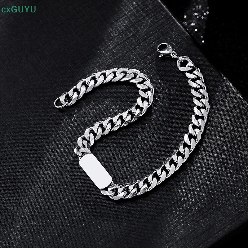 Vòng Tay Thép Titan Mặt Vuông Phong Cách hip hop Đơn Giản Cá Tính Hợp Thời Trang prta