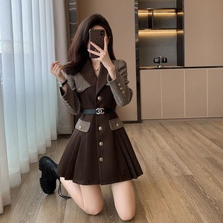 Đầm Nữ Dài Tay Xếp Ly Phong Cách hepburn Pháp Thời Trang Thu Đông Mới 2023