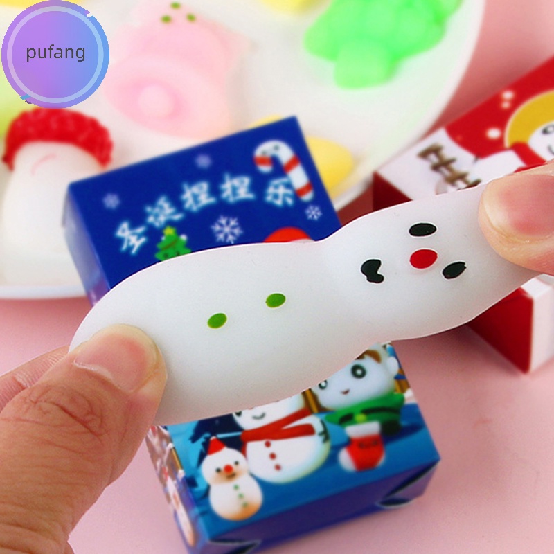 Pufang Đồ Chơi Nắn Bóp Đàn Hồi Giảm stress Hình Hộp Mù Giáng Sinh