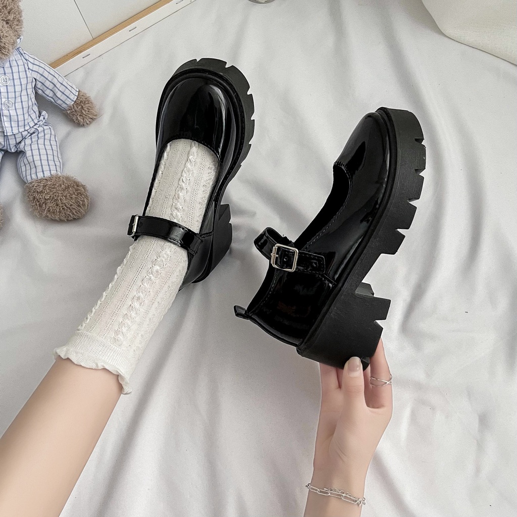 Giày mary jane Đế Xuồng Phong Cách vintage Cho Nữ