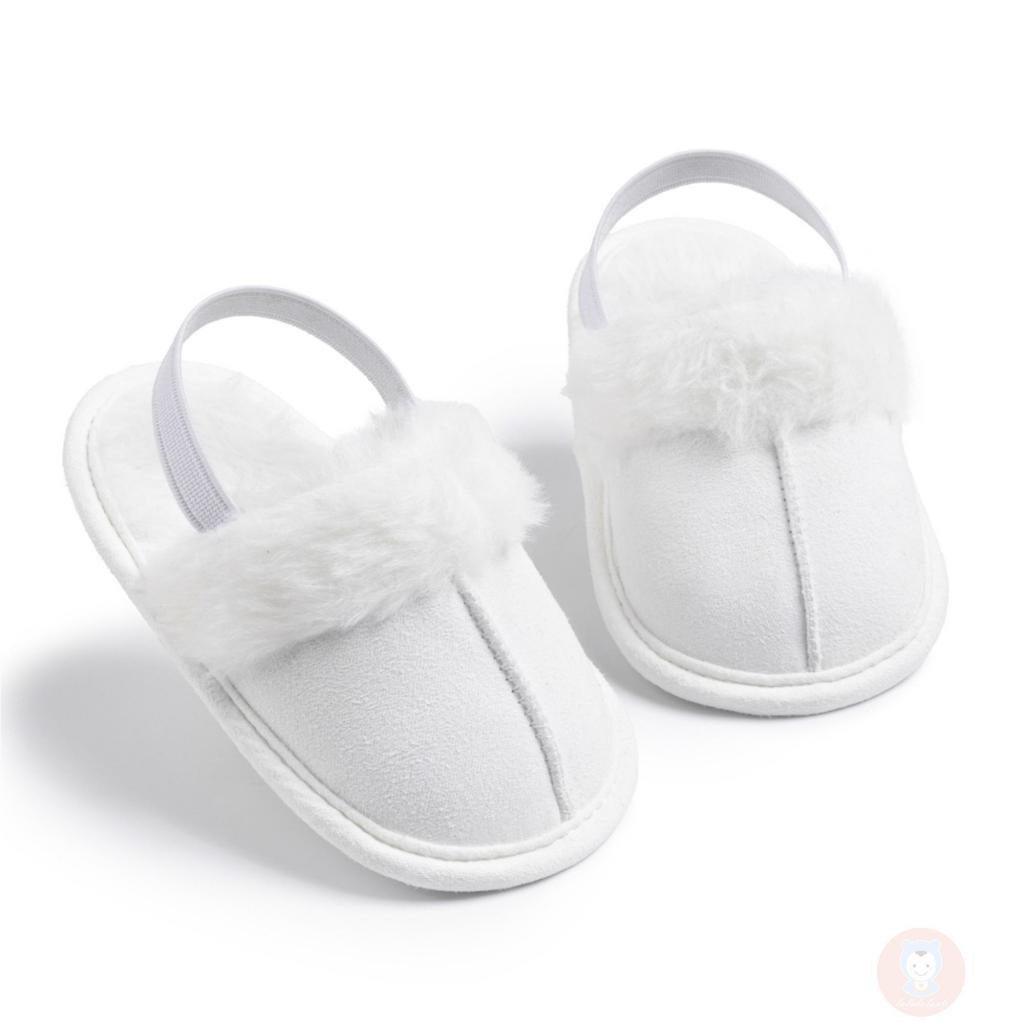 Laa6-giày Đi Bộ Vải Lông Chắp Vá Công Chúa Dễ Thương Dành Cho Bé Gái