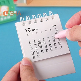 [LSHA] 2024 Dễ Thương Nhỏ Tươi Lịch Để Bàn Máy Tính Để Bàn Kế Hoạch Notepad Cuộn Dây Lịch Sách Văn Phòng Đồ Dùng Học Tập MỚI