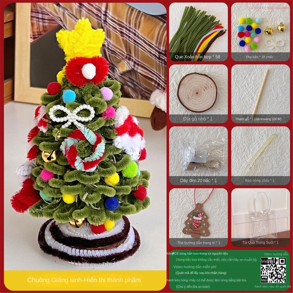 Cây Thông Giáng Sinh Dạng Xoắn Để Bàn Trang Trí Làm Quà Tặng Giáng Sinh diy