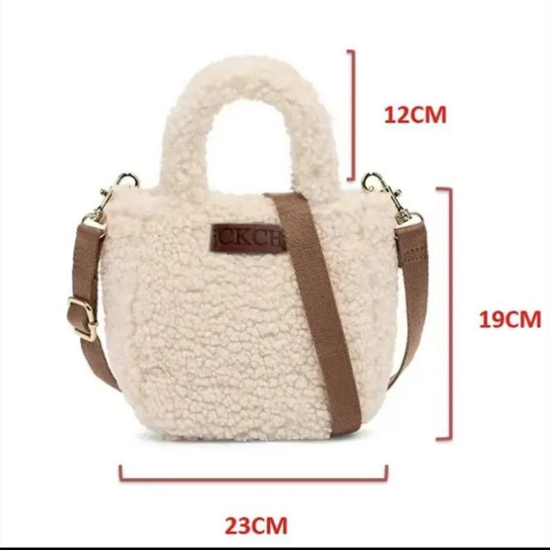 Túi Đeo Chéo Nữ Cashmere Phong Cách Hàn Quốc Thời Trang Đơn Giản Một Vai Đeo Chéo Túi Lông Thú Mùa Thu Đông