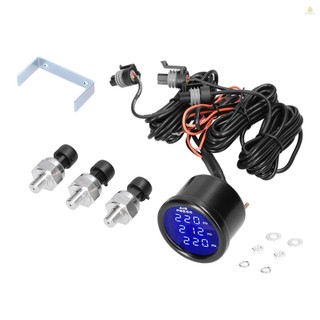 Đồng Hồ Đo Áp Suất Không Khí Có Đèn led Kỹ Thuật Số 0-220psi Với 3 Cảm Biến 1 / 8npt