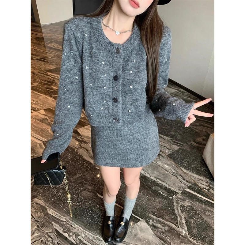 Áo sweater Dệt Kim Ngắn Tay Dài Eo Cao Thời Trang Thu Đông 2023 Mới