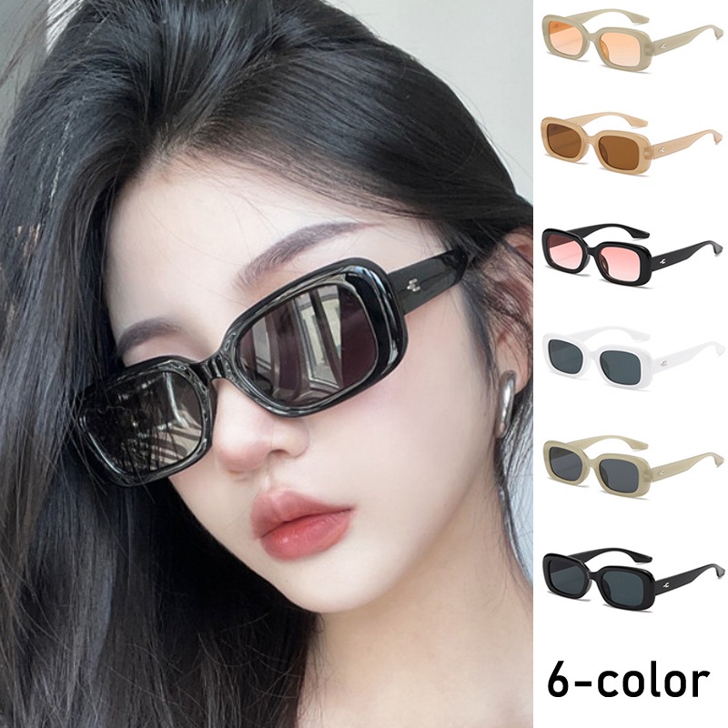 Kính Mát Gọng Vuông Nhỏ y2k Hình Bầu Dục Thời Trang Âu Mỹ Ngọt Ngào Chống Tia uv Ngoài Trời Cho Nữ