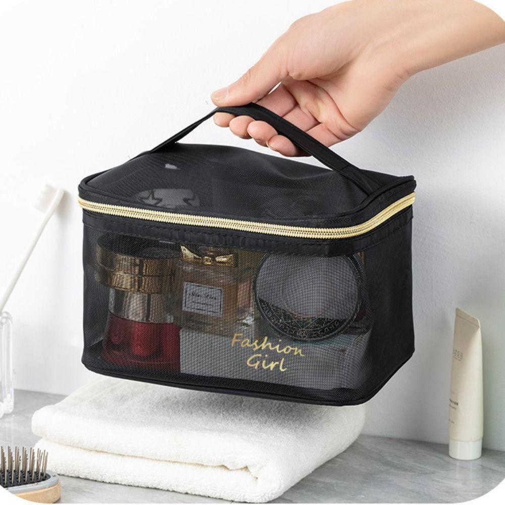Túi Lưới Hai Lớp Đựng Mỹ Phẩm / Đồ Trang Điểm Mang Đi Du Lịch Tiện Lợi