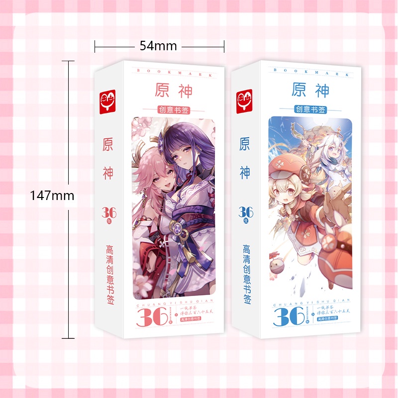 Hộp 36 Thẻ Genshin Impact Bookmark