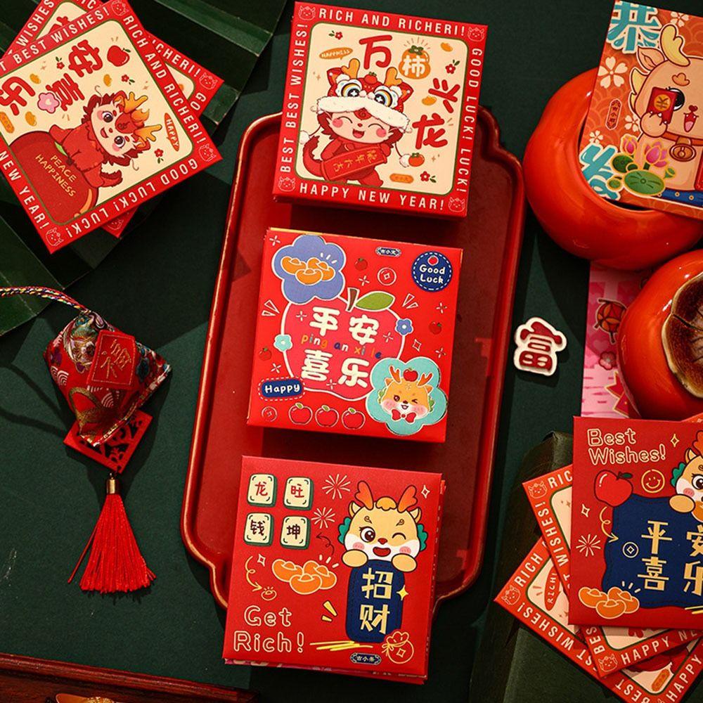 Set 10 Bao Lì Xì May Mắn diy Truyền Thống Trung Hoa