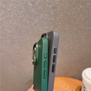 Tương Thích Cho Apple iPhone 13 Pro Max Kim Loại Bền Lỗ Lớn Khung Ống Kính Cảm Giác Da PC Vỏ Bảo Vệ Mặt Sau Vỏ