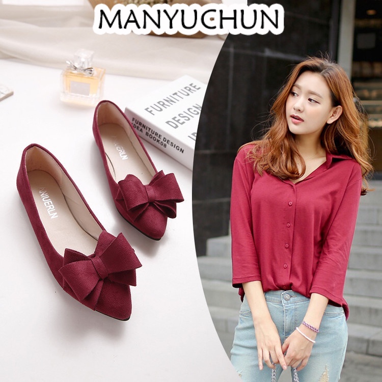 MANYUCHUN Giày Búp Bê Da Cao Cấp Phong Cách Pháp Thanh Lịch Dành Cho Nữ da mềm Sal thời trang công sở đẹp cao cấp Bảnh bao Đa dạng Điều chỉnh được Hiện đại FBL23C04RH 49Z231205